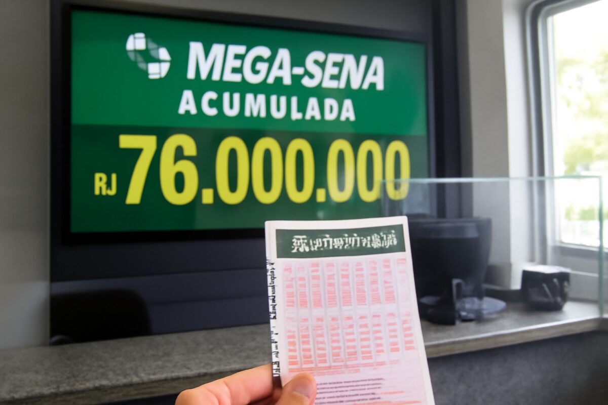 Mega-Sena acumula para R$ 76 milhões; confira os números sorteados